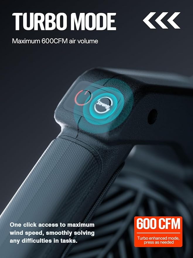 Leaf Blower Cordless, 40V 600CFM &180MPH Electric Leaf Blower with 5.0Ah Battery, Fast Charger and Extension Tube for Blowing Leaves Snow for Yard Garden Lawn Care, Grey