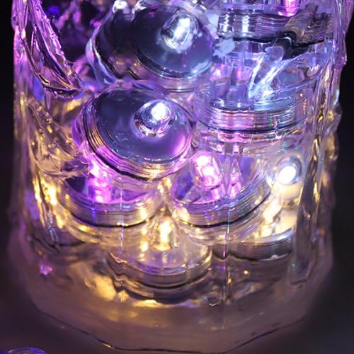 Bright LED Floral Tea Light Submersible Lights for Party Wedding (Amber, 20 Pack)