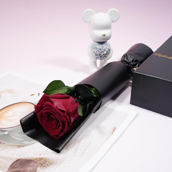 Yamonic Preserved Flower Rose Birthday Gifts for Women, Mothers Day Rose Flowers Gifts for Mom, Real Flower for Women, Grandma, Wife, Girlfriend Gifts for Christmas, Valentine's Day