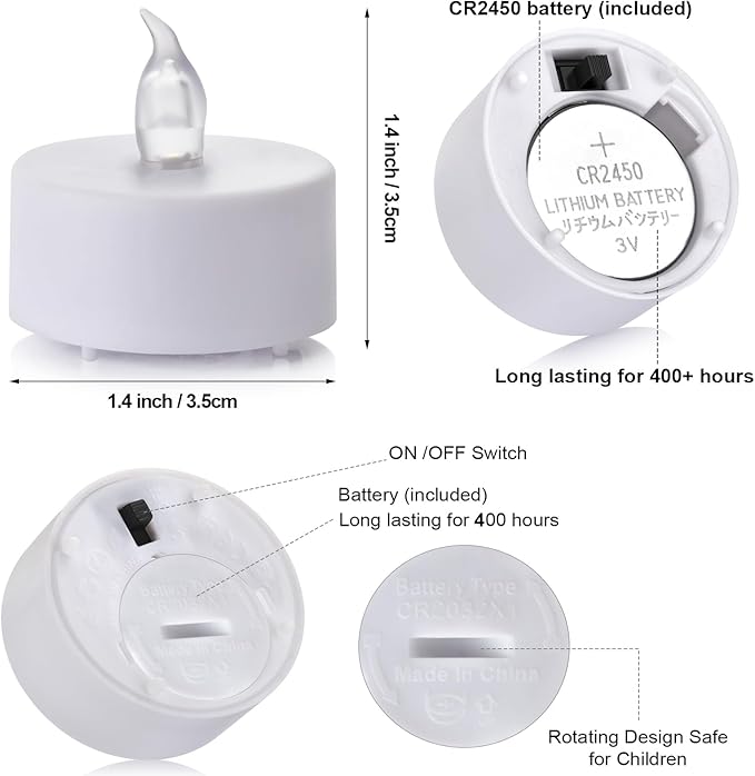 Tea Light Remote Control Candle,Flickering Flameless LED Candle,Long Lasting 400+Hours,Battery Operated with Timer for Home Decoration Seasonal &Festival Celebration WarmWhite (12pcs)