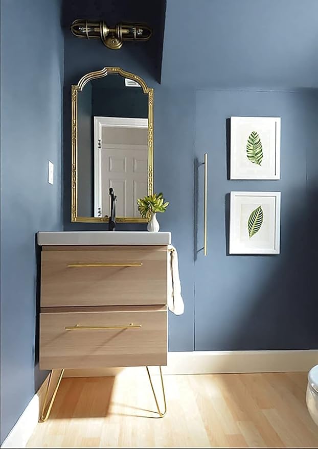 Dimoon 590''x23.6'' Blue Peel and Stick Wallpaper Contact Paper Modern Self Adhesive Wall Paper Removable Renter Friendly Textured Solid Color Shelf Cabinet Vinyl Roll (590''x23.6'',Blue Grey)