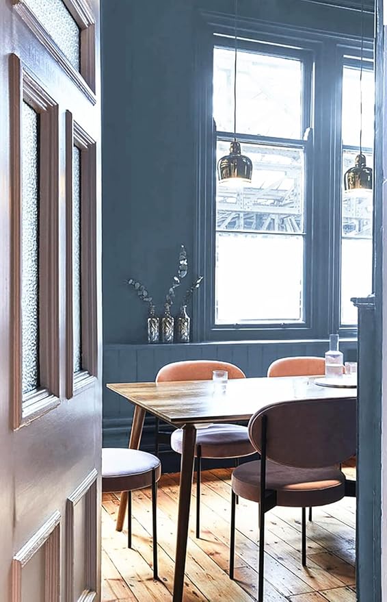 Dimoon 590''x23.6'' Blue Peel and Stick Wallpaper Contact Paper Modern Self Adhesive Wall Paper Removable Renter Friendly Textured Solid Color Shelf Cabinet Vinyl Roll (590''x23.6'',Blue Grey)