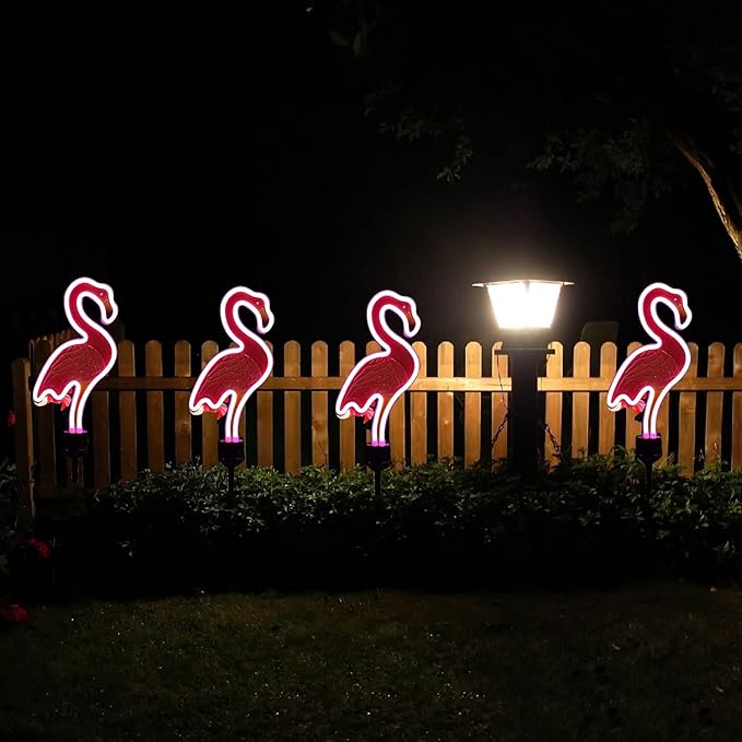 SunKite Flamingo Solar Stake Lights Outdoor,Waterproof Solar Neon Lights for Garden,Yard, Lawn,Pathway,Patio,Backyard (2 Pack)