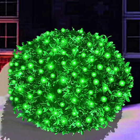 HISHINY Christmas Net Lights Outdoor, 5ftx5ft 100LED Green Wire, Connectable Bush Mesh Net Lights String for Christmas,St Patricks Party,Shrub,Yard,Tree (Green)