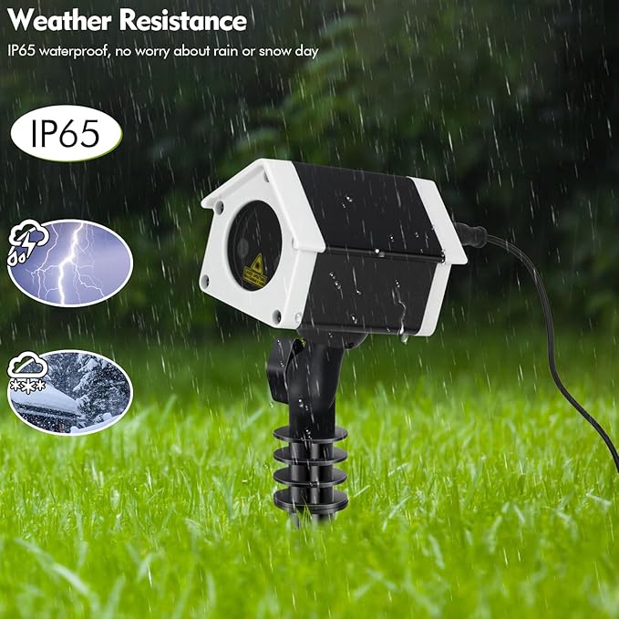 Outdoor Christmas Laser Lights Star Projector, Garden Laser Light with Moving Firefly for Outdoor, Indoor, Christmas, Holiday