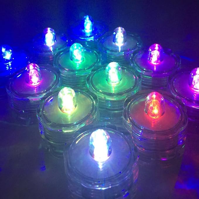 Bright LED Floral Tea Light Submersible Lights for Party Wedding (RGB(Changing Color), 60 Pack)
