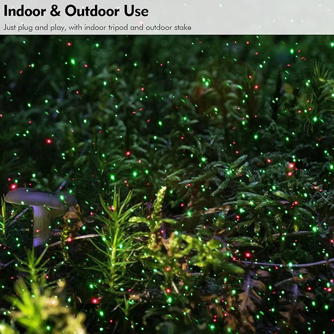 Outdoor Christmas Laser Lights Star Projector, Garden Laser Light with Moving Firefly for Outdoor, Indoor, Christmas, Holiday