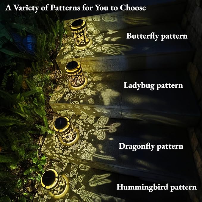 Solar Lanterns Outdoor Waterproof Hummingbird Garden Decor, Hanging Metal Lights for Yard, Patio, Fence, Porch, Pathway Decoration, Ideal Gift for Women, Mom, Grandma