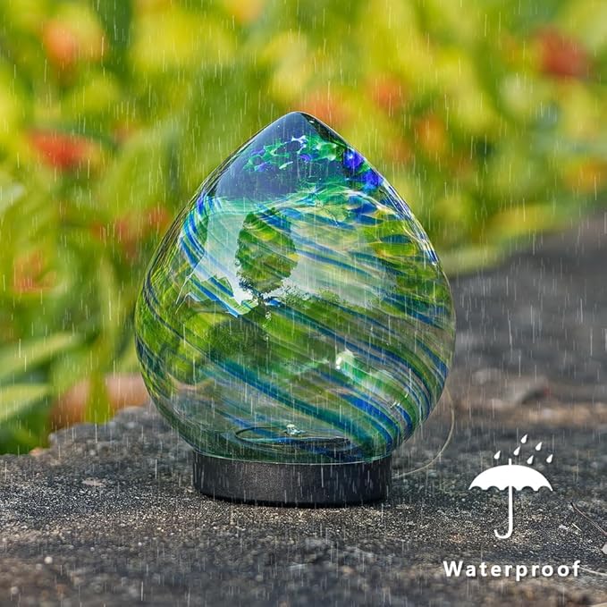 Solar Garden Lights, Decorative Solar Lanterns Outdoor Waterproof Glass Globe Light, Colorful Outdoor Lights for Patio, Porch Decor