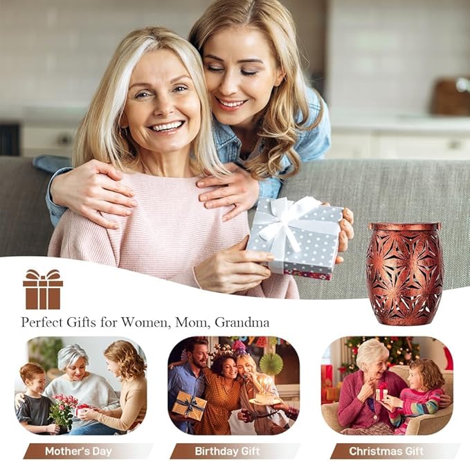 Solar Outdoor Lanterns with Floral Design，LED Garden Lights，Outdoor Solar Table Lantern Waterproof Brown Flower Hollowed，Table Lamp for Indoor/Outdoor Patio Porch Lawn Pathway Indoor