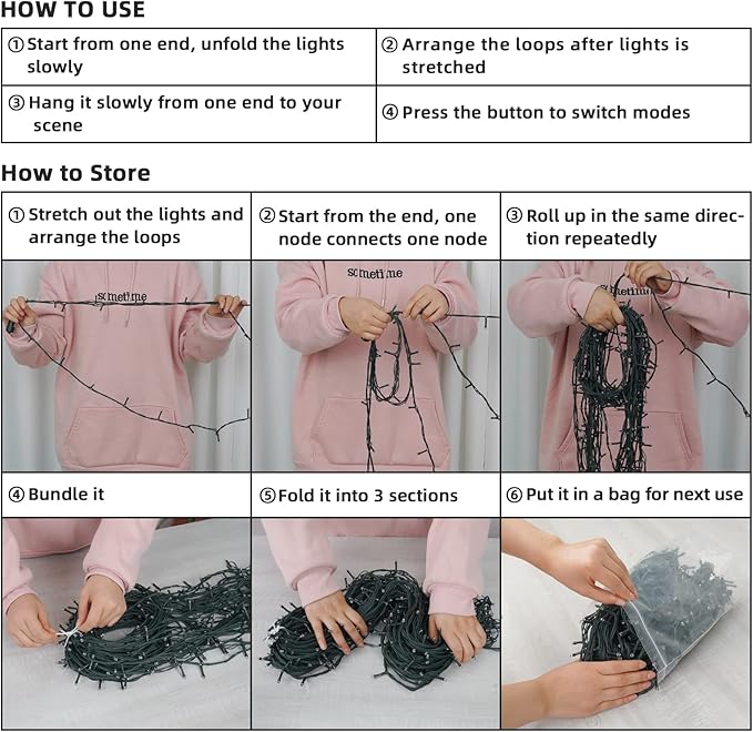 DDMY Christmas Lights Outdoor 34Ft 380 LED Christmas Half-Round String Lights Extendable Plug in 8 Modes Christmas Decoration for Holiday Party Bedroom Garden Patio Outdoor Indoor