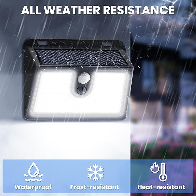 Solar Lights Outdoor Motion Sensor, 10 Pack 149 LED Waterproof Solar Powered Fence Lights, 3 Lighting Modes Security Wall Light for Outside Backyard Deck Garden Door Step Walking Dog, Cold Light 6500K