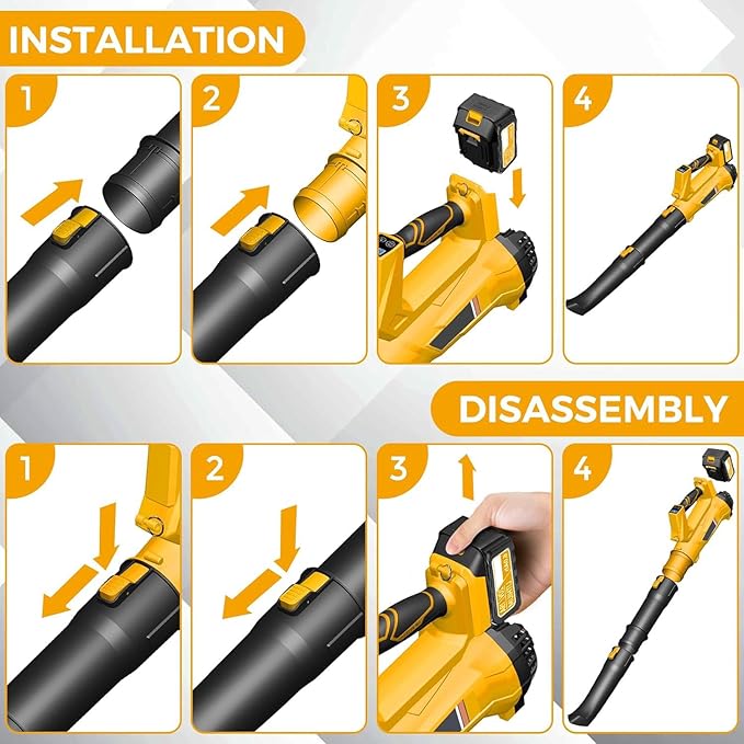 Cordless Leaf Blower – 6-Speed Settings. 540 CFM/170 MPH Powerful Electric Blower with 2x6.0 Ah Batteries & Fast Charger. Lightweight Leaf Blowers Great for Lawn Care, Yard Work and Garage Cleanup