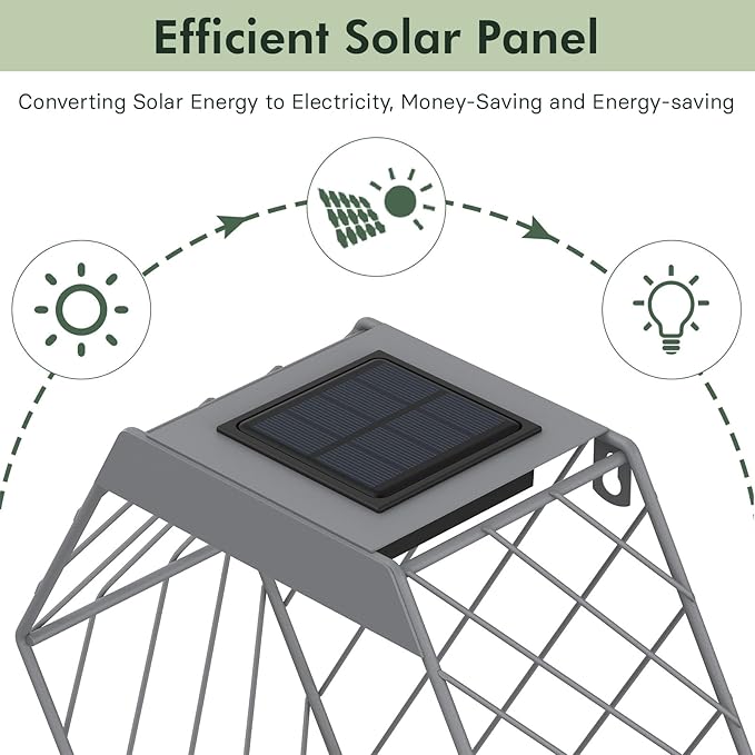 Grand patio Outdoor Leiden LED Solar Hexagon Wall Sconce Planter, with Dusk to Dawn Sensor Decor Wall Lighting for Garage Doorway Patio Yard, Cement Grey(S-Linear)