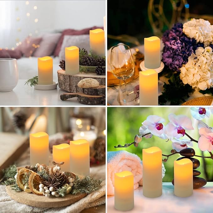 Metaku Flameless Flickering LED Candles - 24 Pack Ivory with Remote & Timer for Decoration