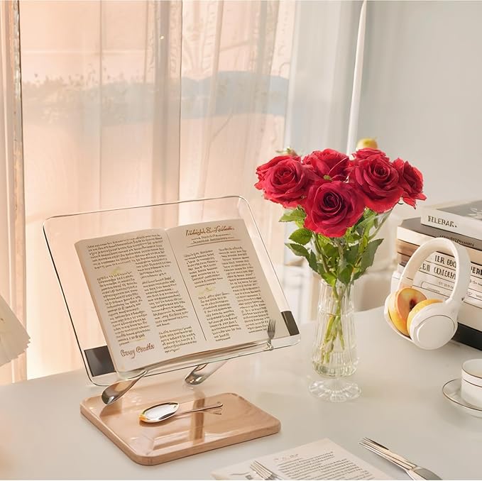 Fake Roses Not Bend The Peduncle Artificial Flowers Fake Flowers with Stems for DIY Wedding Bouquets Bridal Shower Centerpieces Arrangements Tables Decorations (24pcs,Ruby Red)