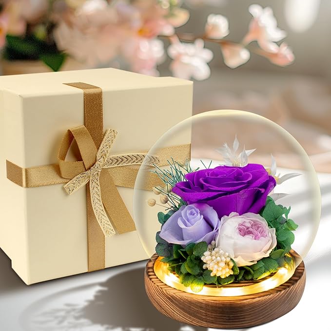 Flowers, Roses Gift – Fresh & Preserved Roses That Last Forever – Delivery to Show Love – Ideal Birthday Gift for Women, Unique for Mother’s Day & Christmas – Long-Lasting Forever Flowers