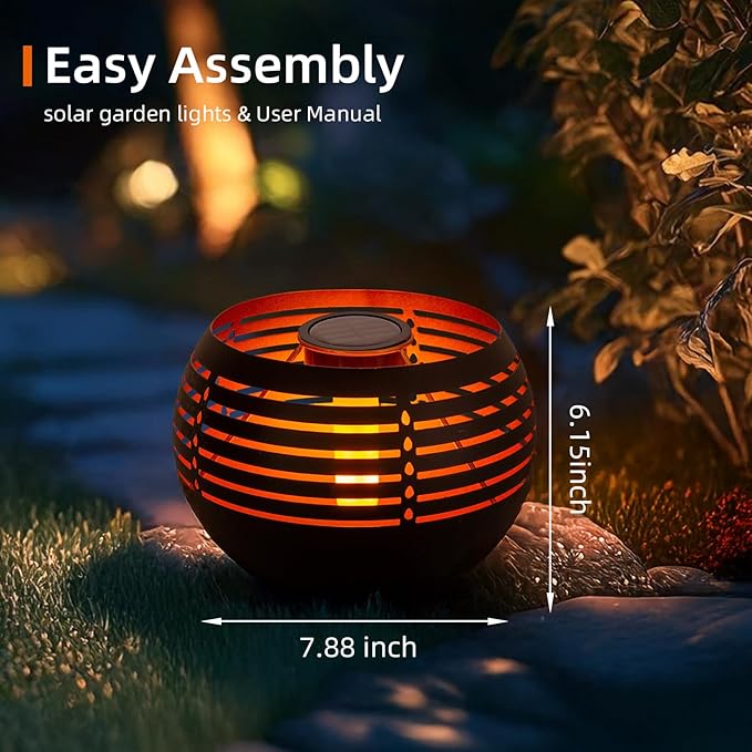 Outdoor Waterproof Lantern, High-Quality Flame Solar-Powered LED Light, Perfect for Gardens, Patios, Deck, Desktops, Pathways, Landscapes, and Lawns Decorations. (L1048)