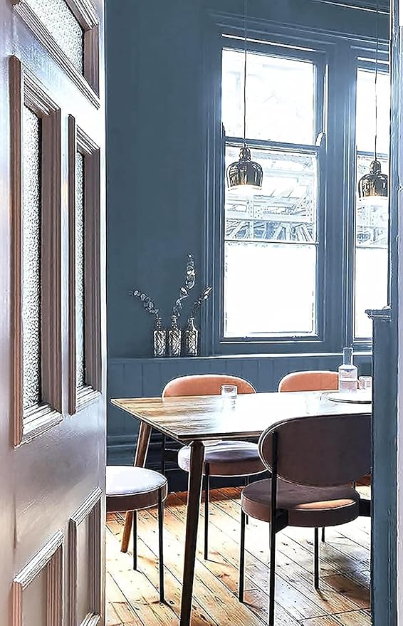 Dimoon 78.7''x17.7'' Blue Peel and Stick Wallpaper Contact Paper Modern Self Adhesive Wall Paper Removable Renter Friendly Textured Solid Color Shelf Cabinet Vinyl Roll (78.7''x17.7'',Blue Grey)