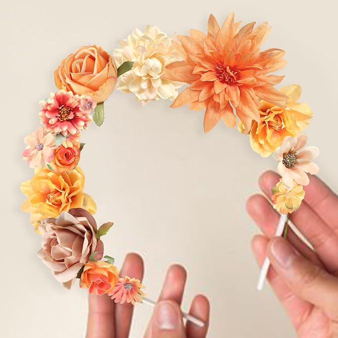 YYHUAWU Faux Flower Heads Mini Artificial Flower Heads Fake Peony Daisy Rose Flowers Multicolor Small Silk Daisy Flower Heads for Craft Garland Wedding Party DIY Home Decoration