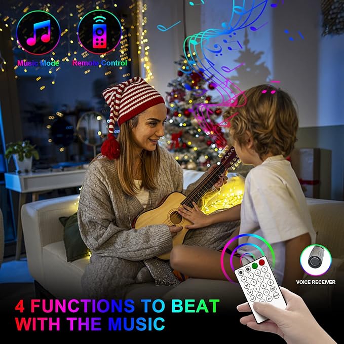 JMEXSUSS 250 LED Warm White and Multicolor Christmas String Lights Indoor Outdoor Waterproof for Garden Patio Party Halloween Christmas Decorations