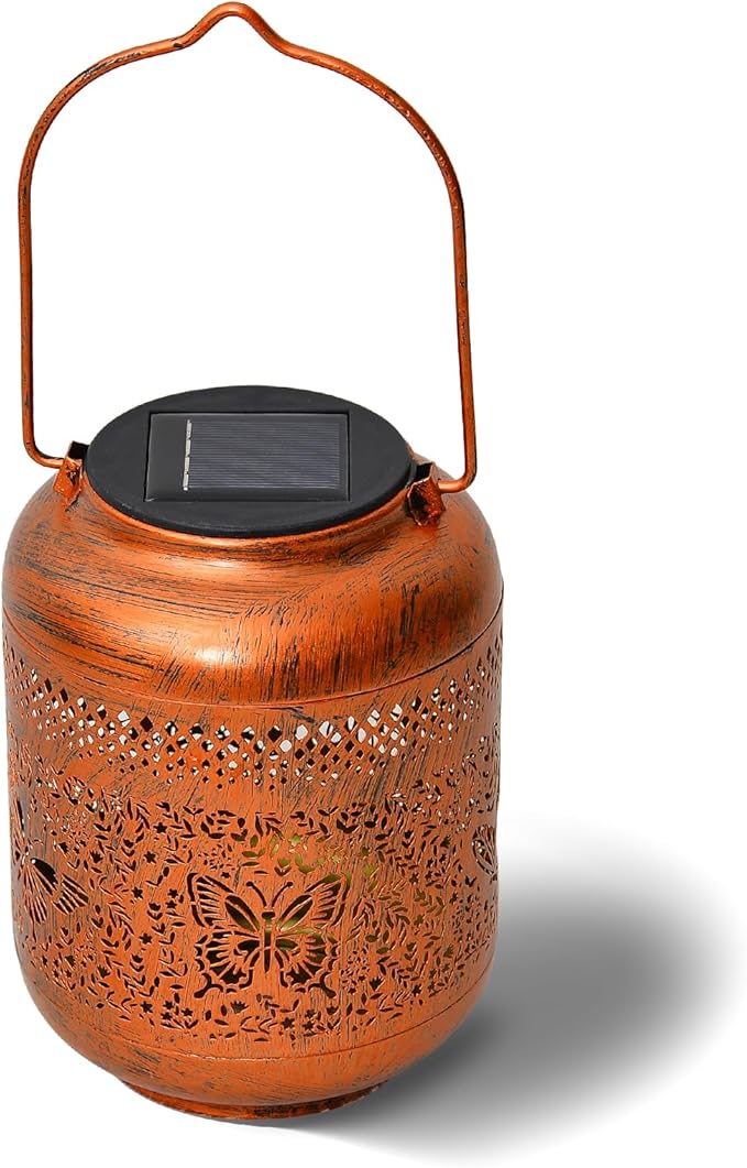 Outdoor Solar Lantern Decorative Waterproof Solar Lights for Yard, Patio, and Garden (Butterfly )