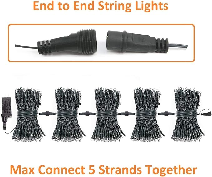 Connectable Red and Green Christmas String Lights, 2Pack 164FT 400LED Christmas Lights for Outdoor Indoor, Plug In Christmas Tree Lights with 8 Modes, String Lights for Christmas Decorations Holiday