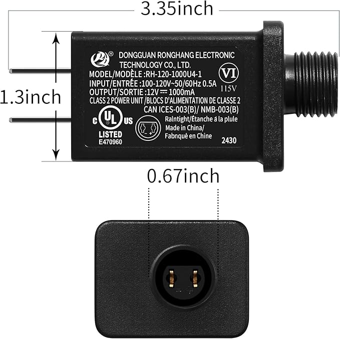 Replacement Yard Inflatable Adapter Power Supply Adaptor - 12V 1.0A 4Pcs - Inflatable Plug Replacement Class 2 Power Supply - for Christmas Tree Light/Thanksgiving Yard Blow Up Decorations