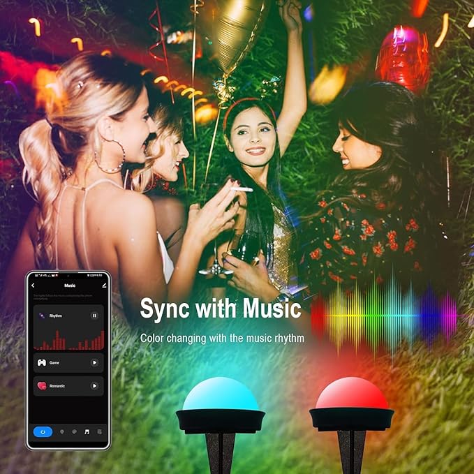 Outdoor Smart Ground Lights - 65FT 45Pack Pathway Light Remote & App Control, Color Changing Walkway Lighting Compatible with Alexa Halloween Christmas Outdoor Decor for Patio, Garden, Yard