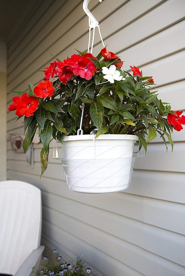Curtis Wagner Plastics Hanging Basket Drip Pans (5-Pack) | Clear, Round (Diameter = 7.37" Base, 10" Top, 3.7" Depth) Hanging Plant Tray Saucer with Built-in Hooks & Water Catcher for Indoor & Outdoor