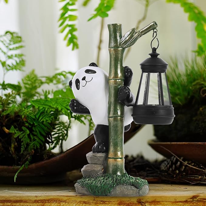 Solar Garden Decor Panda Gifts, Garden Yard Art Decor Panda Gifts for Women - Birthday Gifts for Panda Enthusiasts Grandma Mom Women ﻿