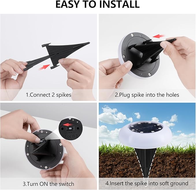 Flumy Solar Ground Lights,16 Pack Solar Lights Outdoor Waterproof, Solar Garden Lights for Outside Patio Pathway Yard Lawn Driveway Deck Step Walkway, Outdoor Chrismtas Decorations