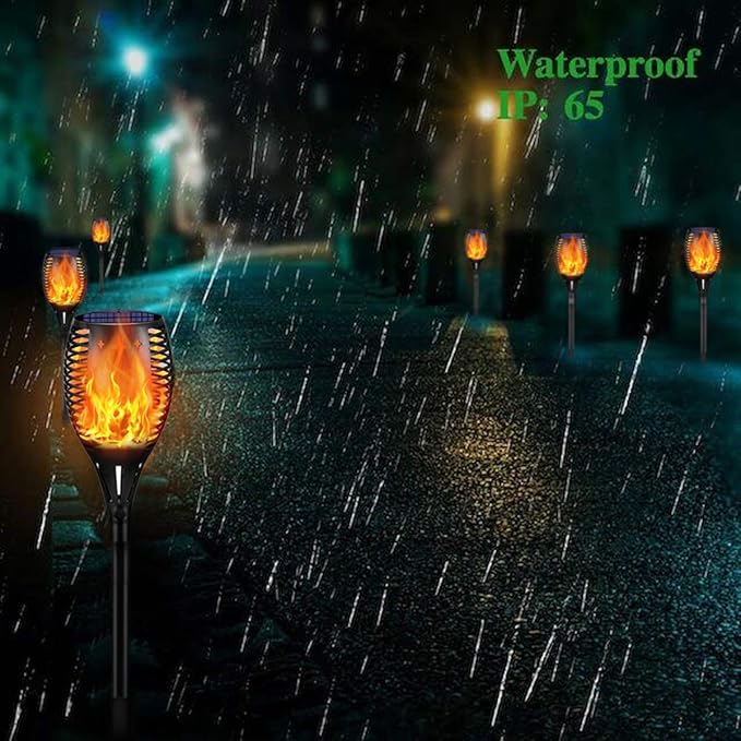 YoungPower Solar Torch Lights, Waterproof Flickering Flames Solar Lights Outdoor Landscape Decoration Lighting Dusk to Dawn Auto On/Off Security Light for Garden Patio Deck Yard Driveway,1Pack