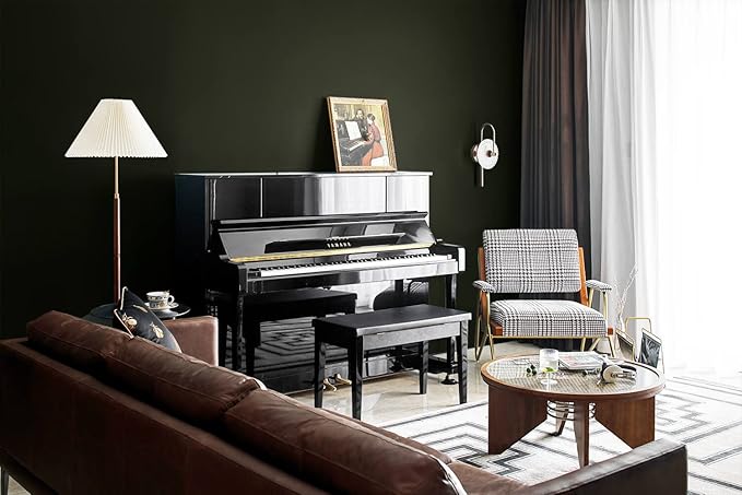 Dimoon 118''x17.7'' Green Peel and Stick Wallpaper Contact Paper Modern Self Adhesive Wall Paper Removable Renter Friendly Textured Solid Color Shelf Cabinet Vinyl Roll (118''x17.7'',Retro Green)