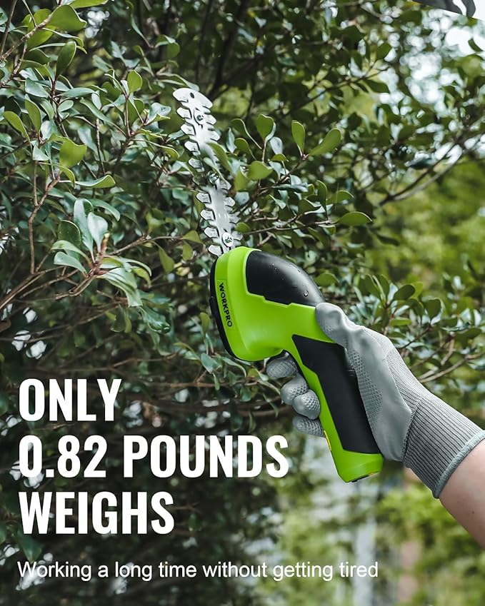 WORKPRO Cordless Grass Shear & Shrubbery Trimmer - 2 in 1 Handheld 7.2V Electric Grass Trimmer Hedge Shears/Grass Cutter Rechargeable Lithium-Ion Battery and Type-C Cable Included