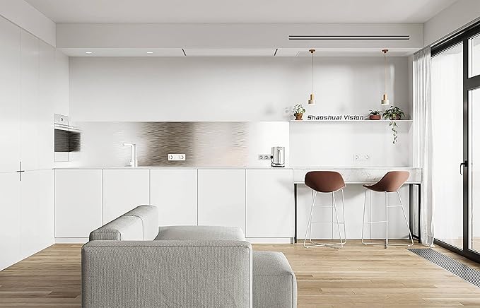 Dimoon 118''x15.7'' White Skin Peel and Stick Wallpaper Contact Paper Modern Self Adhesive Wall Paper Removable Renter Friendly Textured Solid Color Cabinet Vinyl Roll (118''x15.7'',White Skin)