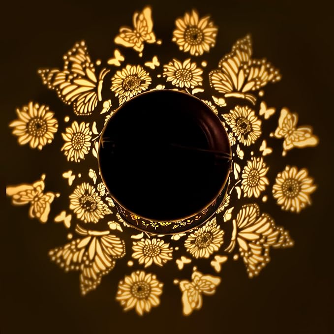 Birthday Gifts for Women Mom Grandma Solar Lanterns Outdoor Waterproof Butterfly Garden Decor Hanging Metal Lights Outside for Yard,Patio,Backyard,Porch