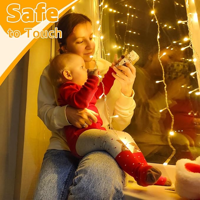 Ollny Christmas Lights Outdoor 400LED 131FT, Warm White Fairy