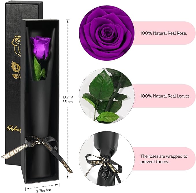 Yamonic Preserved Flowers Rose Birthday Gifts for Mom Women,Mothers Day Rose Flowers Gifts for Mom, Real Flower Mom Gifts for Grandma, Wife, Girlfriend Gifts for Christmas,Valentine's Day,Anniversary