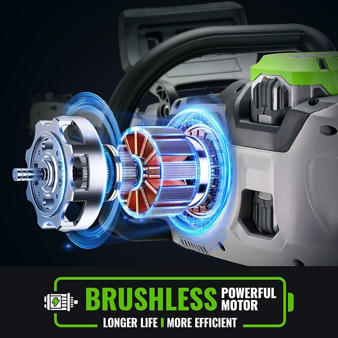 Electric Chainsaw Brushless 60v 18"&16" Cordless Chain Saw 5.0Ah Battery Powered For Tree Trimming Wood Cutting Handheld Chain Saws Automatic Oiler Tool Free