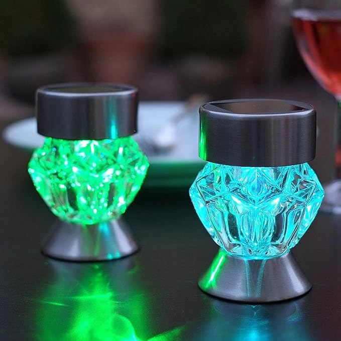 Solar Pathway Lights Outdoor, 8 Pack Solar Garden Lights, Color Changing LED Landscape Stake Outdoor Solar Lights for Walkway, Pathway