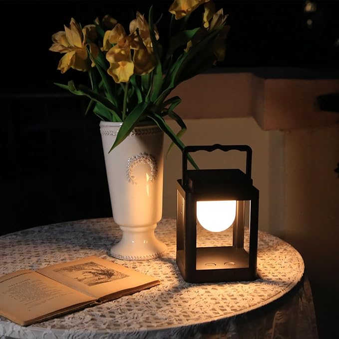 Outdoor Solar Table Lamp,Collasis 10 RGB Color Changing Lights,Portable Rechargeable Solar Lantern Waterproof, Touch Control Outdoor LED Lights Decorative for Patio Walking Reading Camping Bedside