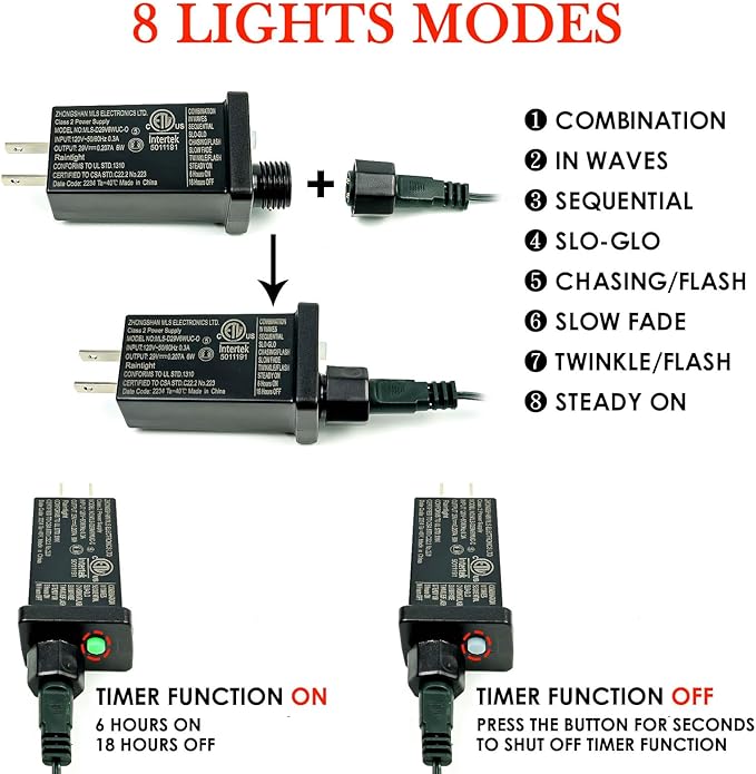 Purple and Orange Halloween Lights 2pack 164ft 400 Led Extendable Waterproof 8 Modes, Bright Indoor/Outdoor String Lights, Halloween Decorations for Party, Tree, Festivals, Patio, Garden Decor