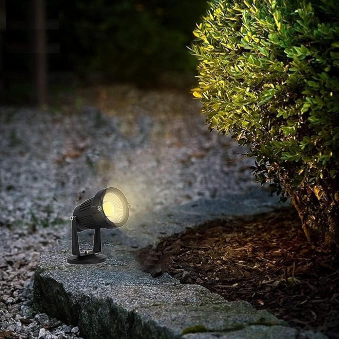 110V Landscape Spotlight,LED Landscape Lighting Outdoor for Flag Pole Light,IP65 Landscape Lights 3000k Garden Light 6FT Cord with US 3 Prong (Base,Stake Included) (5, Watts)