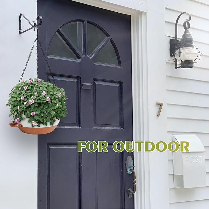 GARDIFE Hanging Planters for Indoor Outdoor Plants, 2 Pack Self Watering Hanging Pot with Drainage Holes & Removable Tray (White, 12 inch)