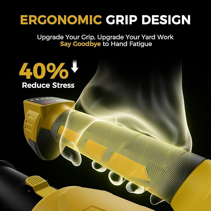 Leaf Blower Cordless - 650CFM Brushless Motor Leaf Blower with 6-Speed Control & Ergonomic Handle - Includes 2 x 5.0Ah Batteries & Fast Charger - Blowers for Lawn Care, Yard, Patio, Leaves, Snow, Dust