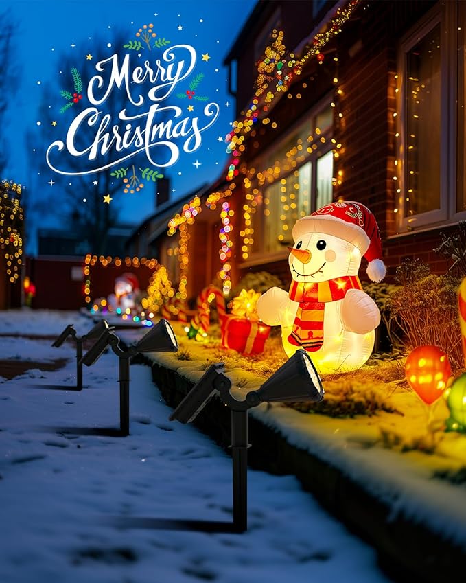 Solar Spot Lights Outdoor, Flag Pole Light Solar Powered Accent Halloween Lights, Waterproof Landscape Spotlights for Tree, House, Yard, Garden, Christmas Decorations-6 Pack Warm White