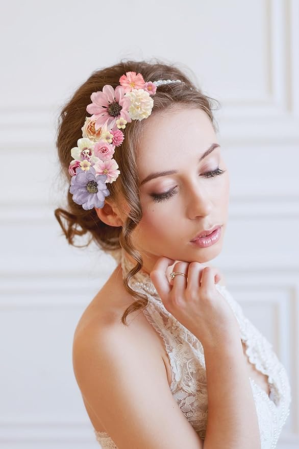 Faux Flower Heads Small Silk Artificial Flower DIY Fake Mini Flowers Rose Daisy Flowers Craft Supplies for Wedding Party Wreath Graduation Season Party Home Decor (125, Multi Color)