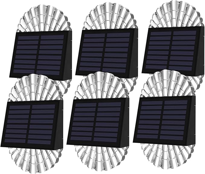 Solar Deck Post Lights, 6 Pack Fence Driveway Step Lights for Garden, Yard, Patio Decor - Outdoor Waterproof, Warm White, S-240