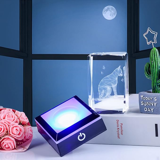 Qianwei Cat Gifts for Cat Lovers Women Girls, 3D Crystals Cat Memorial Figurines Statue Cat Themed Gifts Home Decor Anime Black pet Loss Gifts Cat Mom Gifts for Women Memorial Birthday Best Friend